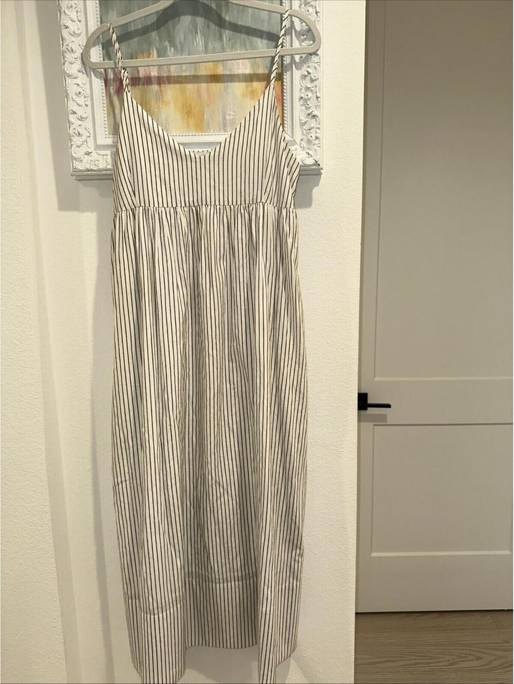 Jenni Kayne Cove Dress Size Medium Stripe Navy Ivory